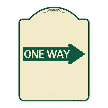 One Way With Right Arrow Heavy-Gauge Aluminum Architectural Sign